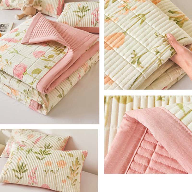 Rose &Leaf Soft Reversible Coverlet Blanket Coverlets Ownkoti 2