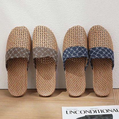 Modern Hollow-out Anti-slip Flax Slippers