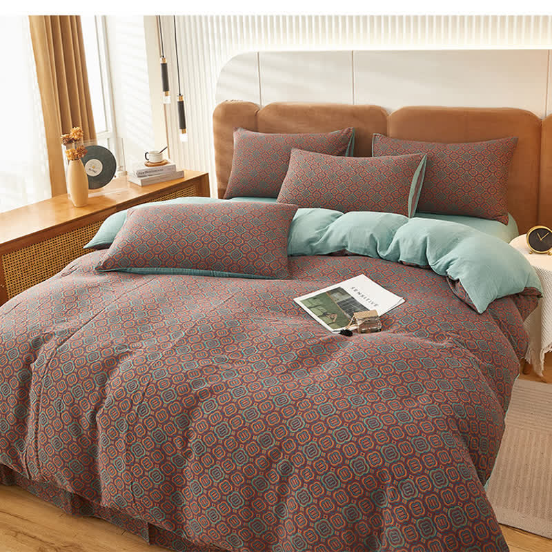 Retro Style Soft Cotton Bedding Sets (4PCS) Bedding Set Ownkoti 2