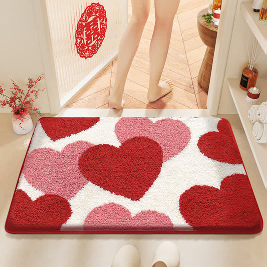 Valentine's Day Heart Print Bath Mat