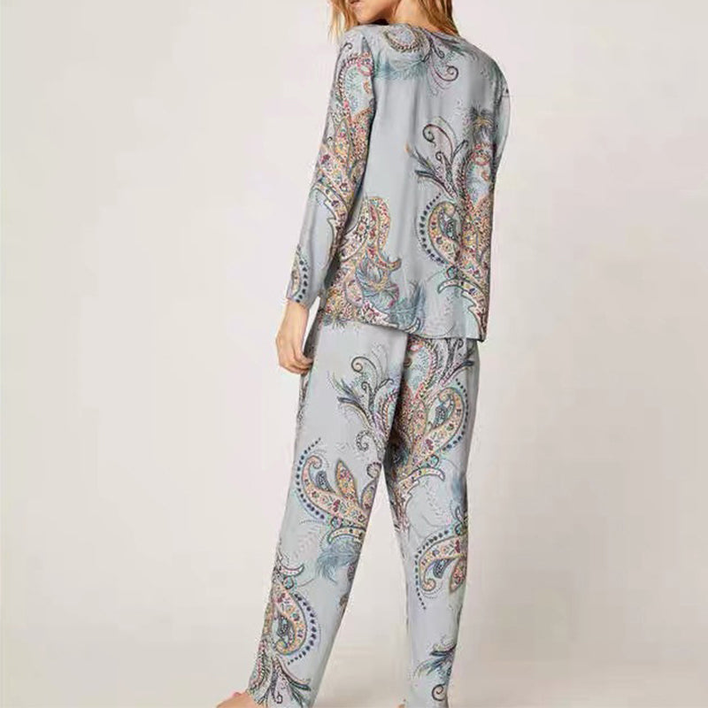 Blue Feather Breathable Loungewear Set