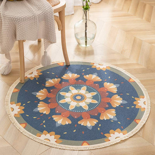 Colorful Frost Flower Tassels Area Rug