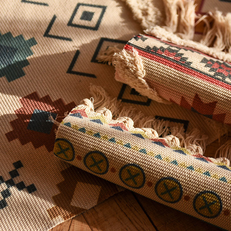 Kitchen Rug Porch Mat Tassel Weave Carpet