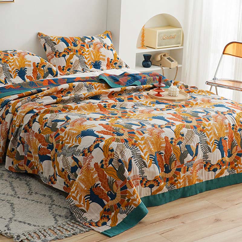 Ownkoti Soft Bird & Flower Cotton Reversible Quilt Quilts Ownkoti 8
