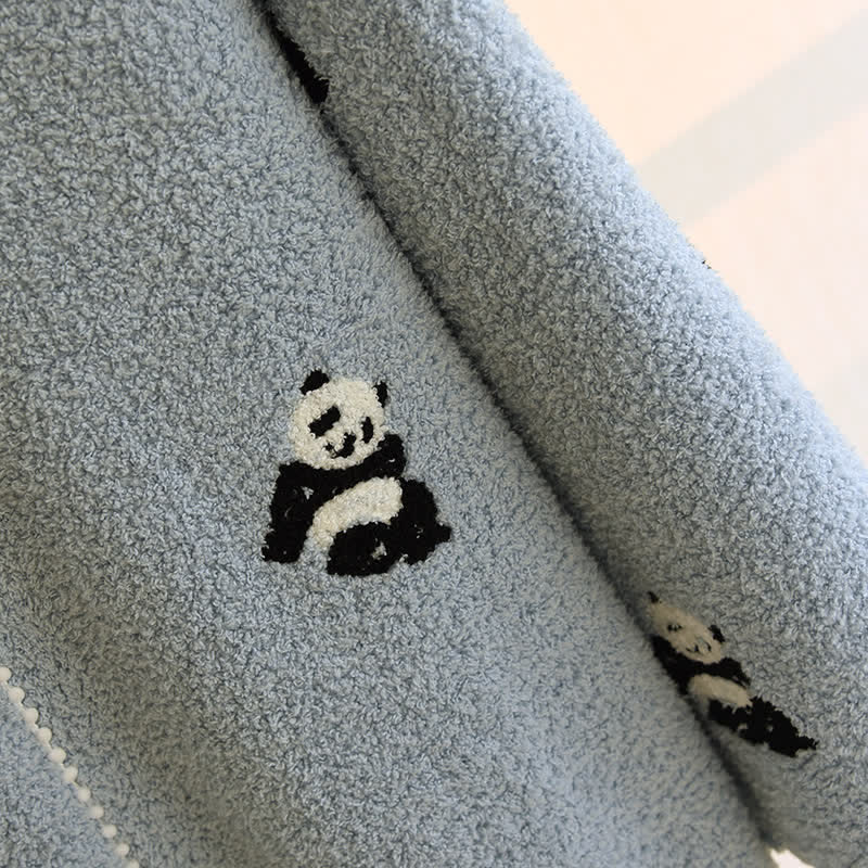 Cute Panda Warm Fleece Nightdress