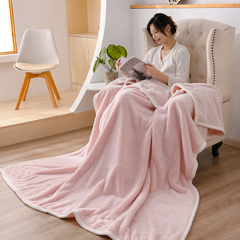 Solid Color Double sided Throw Blanket ownkoti