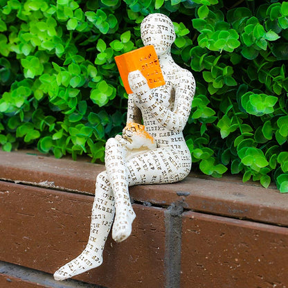 Reading Woman Thinker Statue Bookshelf Decoration Decor Ownkoti F