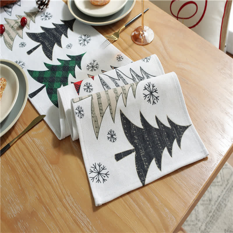 Christmas Tree & Snowflake Decorative Table Runner