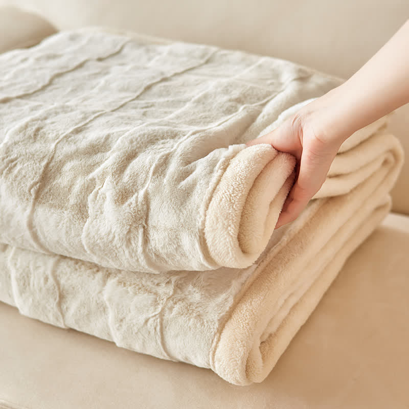 Solid Color Thick Warm Plush Blanket