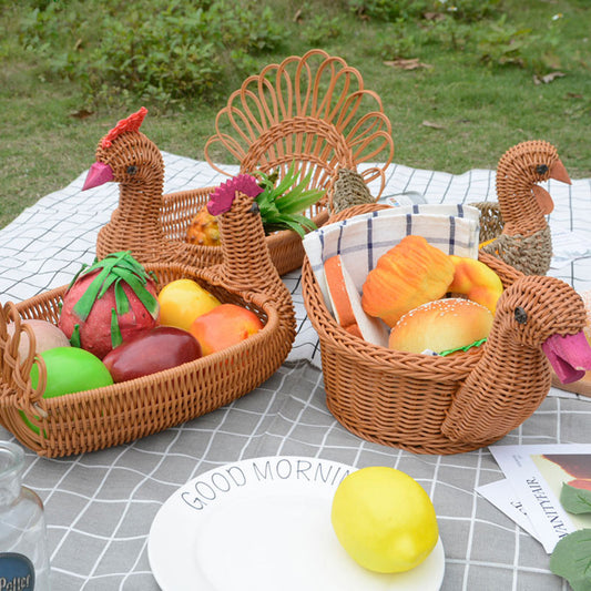 Hand Woven Duck/Turkey Rattan Basket