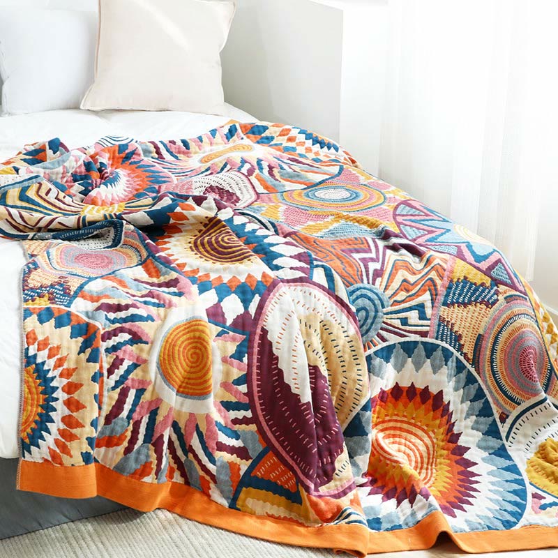 Ownkoti Nordic Throw Blanket Cotton Reversible Quilt