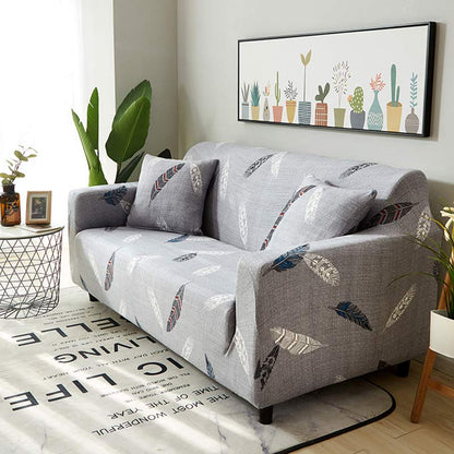 Feather Pattern Elastic Stretchable Sofa Cover
