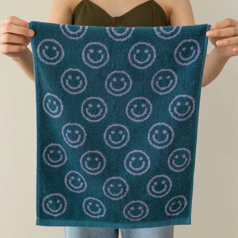 Ownkoti Smiling Pattern Combed Cotton Soft Towel