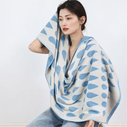 Yarn-dyed Raindrop Print Cotton Soft Towel(3PCS)