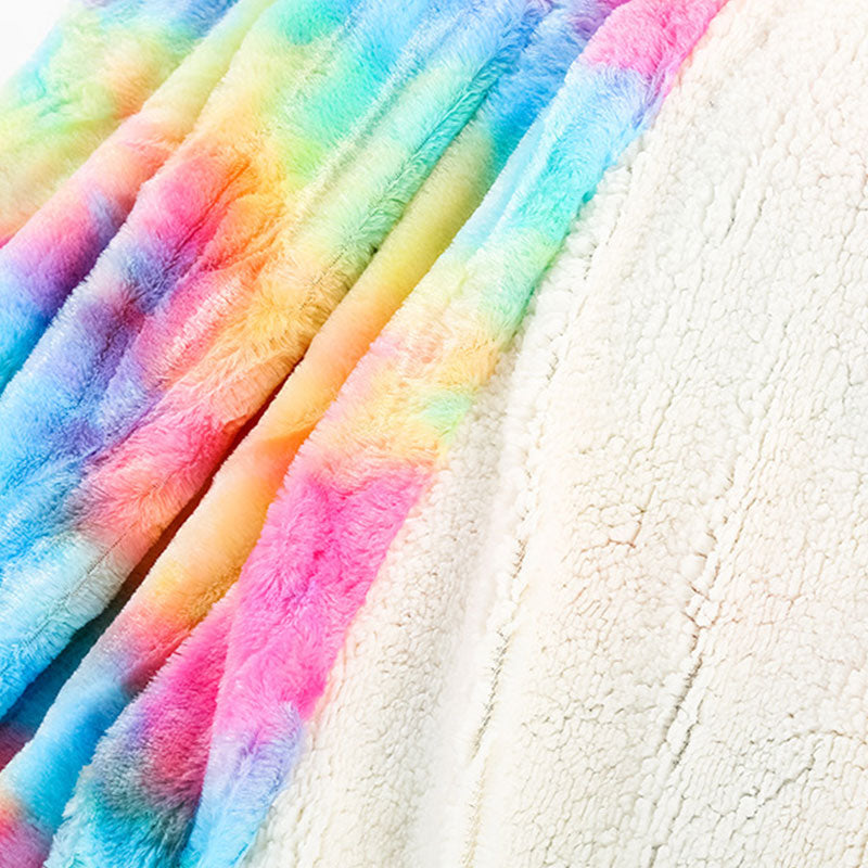 Rainbow plush online blanket