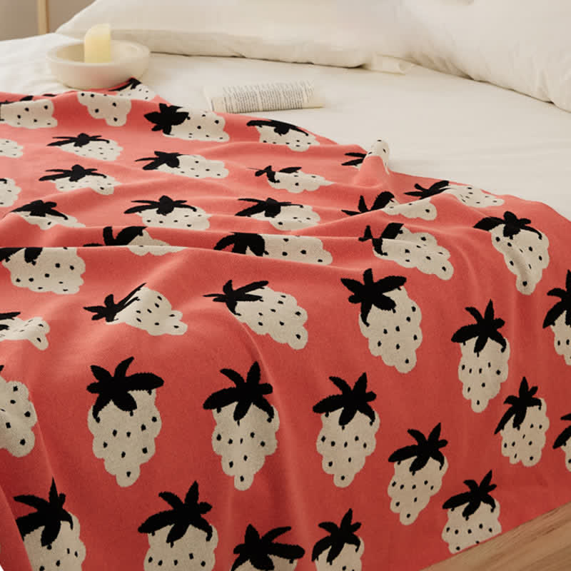 Strawberry Print Soft Cotton Reversible Blanket Blankets Ownkoti 2
