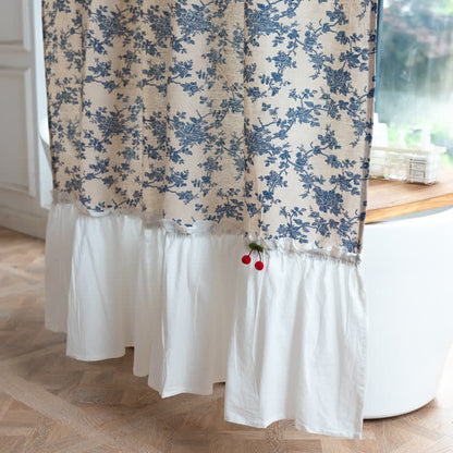 Pastoral Style Ruffled Vintage Shower Curtain