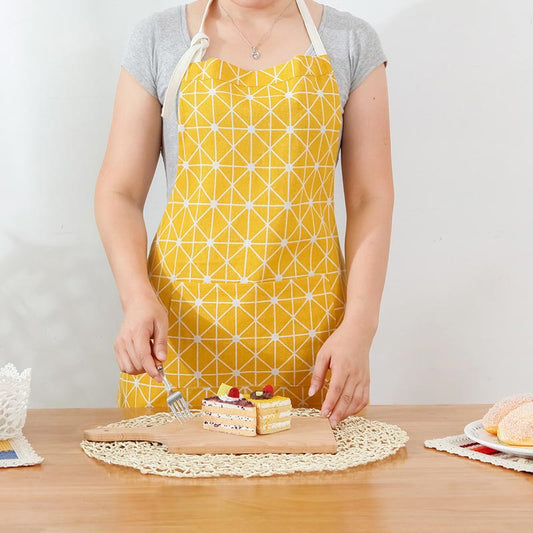 Yellow Kitchen Aprons with Sleeve Covers