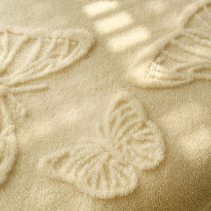 Solid Color Butterfly Reversible Fleece Blanket