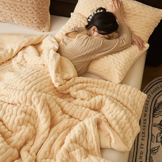 Twist Pattern Fleece Duvet Cover Blanket