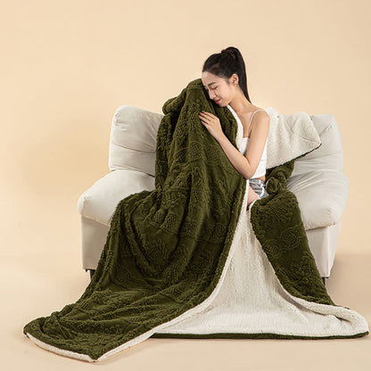 Jacquard Thick Double Velvet Throw Blanket Blankets Ownkoti 5