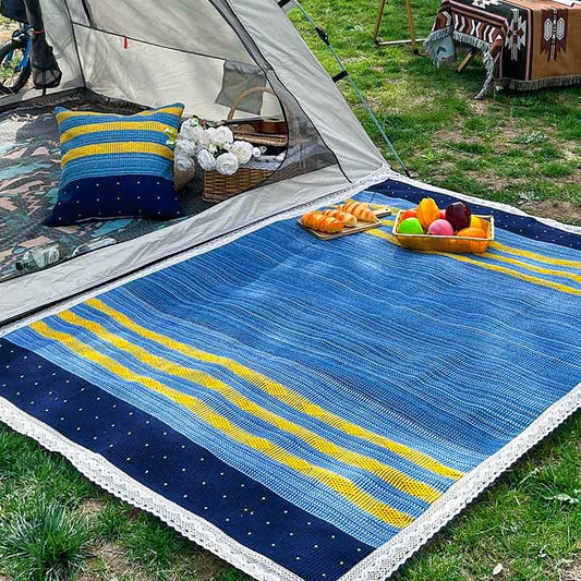 Starry Sky Picnic Blanket with Lace