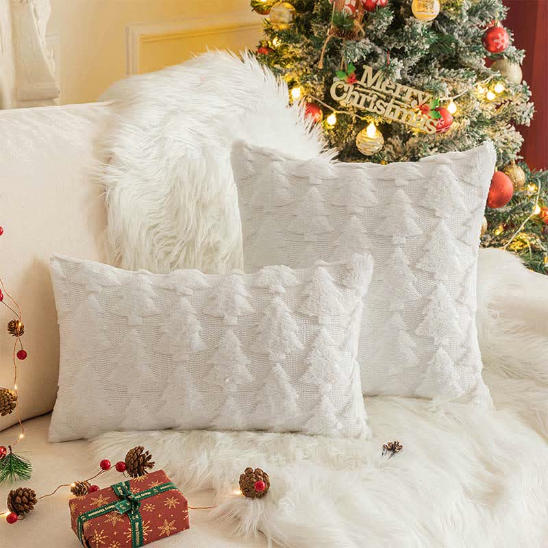 Christmas Tree Soft Fluffy Decorative Pillowcase