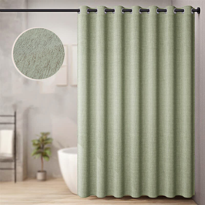 Luxurious Solid Color Flax Shower Curtain
