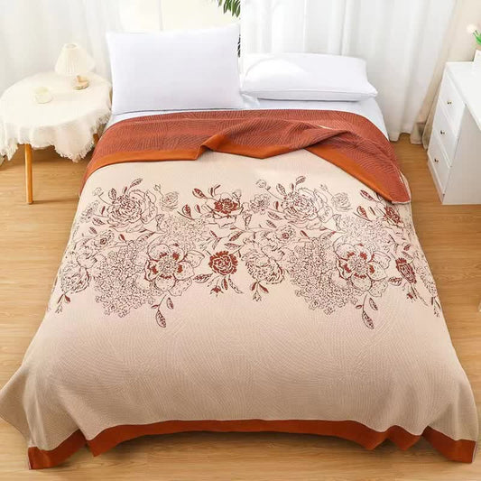Yarn-dyed Blooming Flower Pure Cotton Quilt