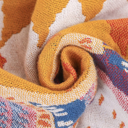 Ownkoti Nordic Throw Blanket Cotton Reversible Quilt