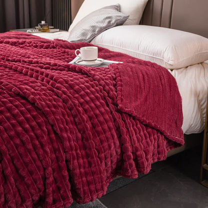 Solid Color Grid Soft Throw Blanket Blankets Ownkoti Red Queen