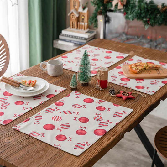 Ownkoti Christmas Red Candy Table Mats