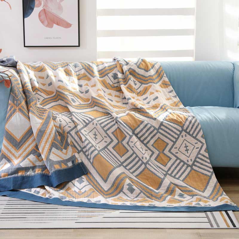 Reversible Design Geometric Pattern Cotton Blanket