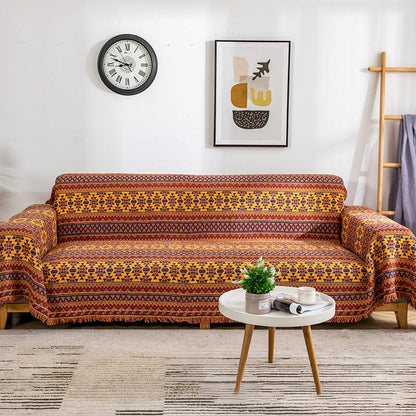 Vintage Geometric Blanket Reversible Sofa Cover
