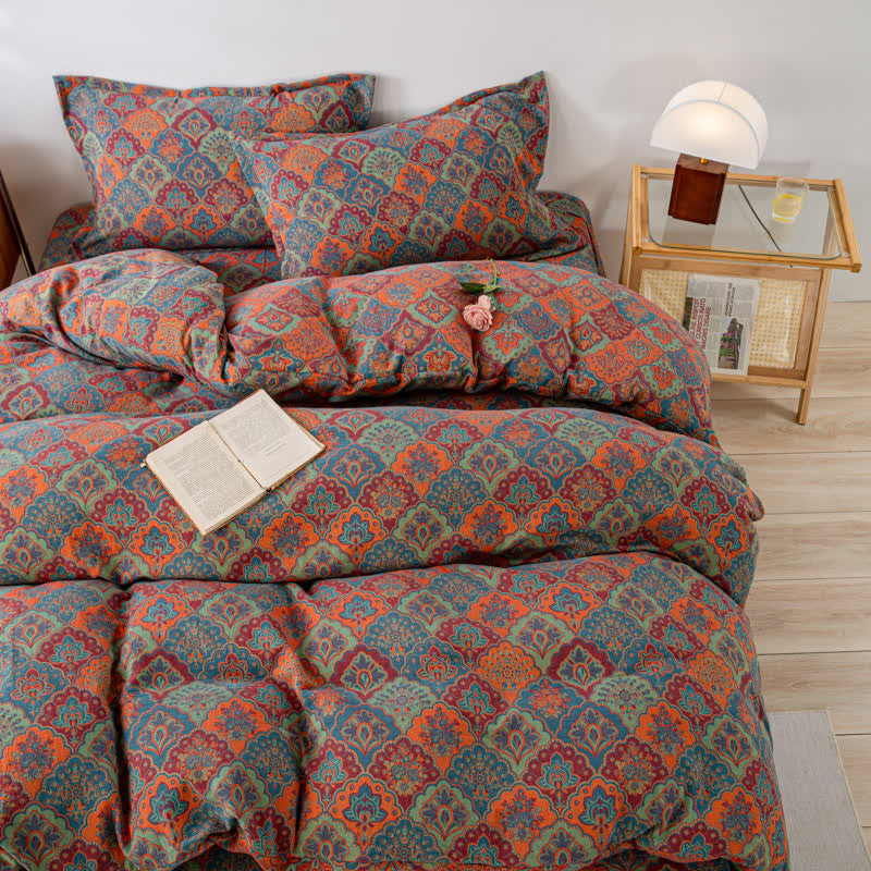 Vintage Exotic Duvet Cover Bedsheet & Pillowcases (4PCS) Bedding Set Ownkoti 2