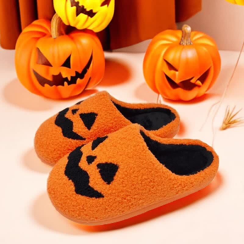 Pumpkin & Skeleton Non-slip House Slippers Slippers Ownkoti Pattern A 2XL