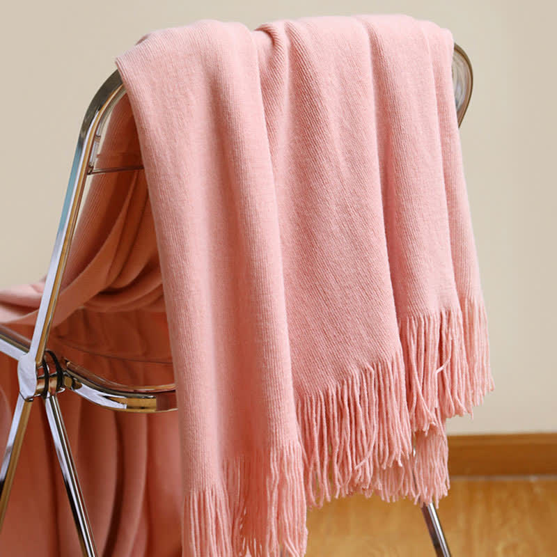 Pink best sale tassel blanket