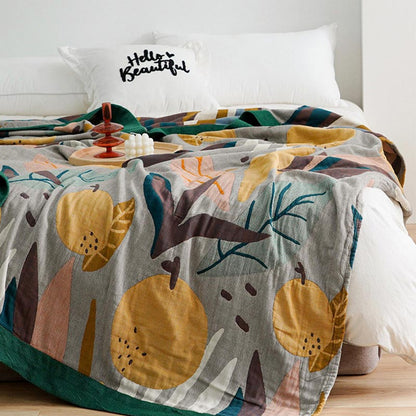 Manta ligera de la cama del edredón de la fruta del edredón del algodón del diseño reversible