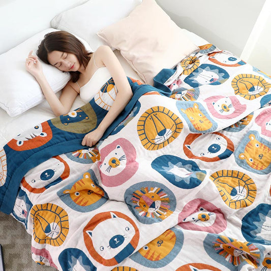 Cute Animal Cartoon Double-Side Cotton Quilt