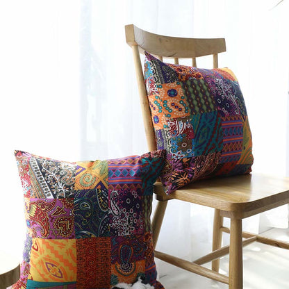 Ownkoti Colorful Splicing Pattern Bohemian Pillowcase