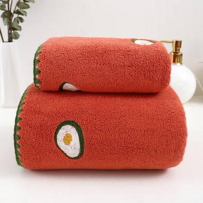Fruit Bathroom Towel Beach Towel Set (2PCS) Towels Ownkoti Red