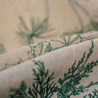 Green Pine Bird Pattern Tassel Curtain