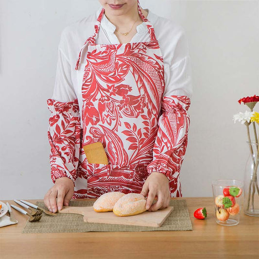 Flower Pattern Aprons with Sleeve Covers