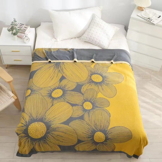 Large Blooming Flower Breathable Reversible Quilt