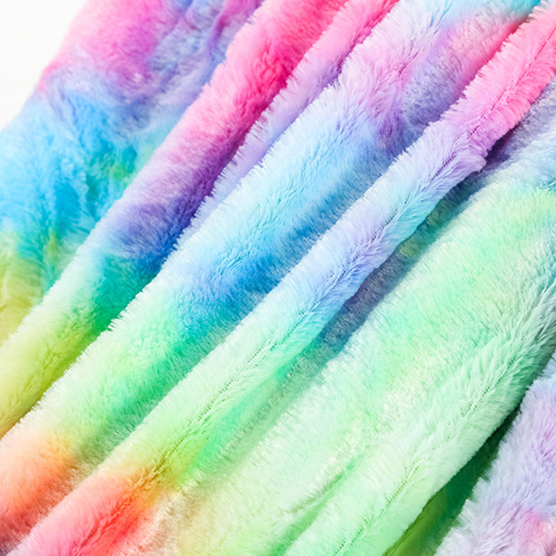 Puffy Rainbow Colorful Throw Blanket