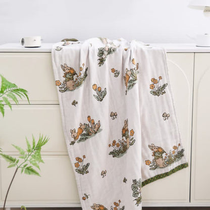 Rabbit Flower Cotton Reversible Bath Towel