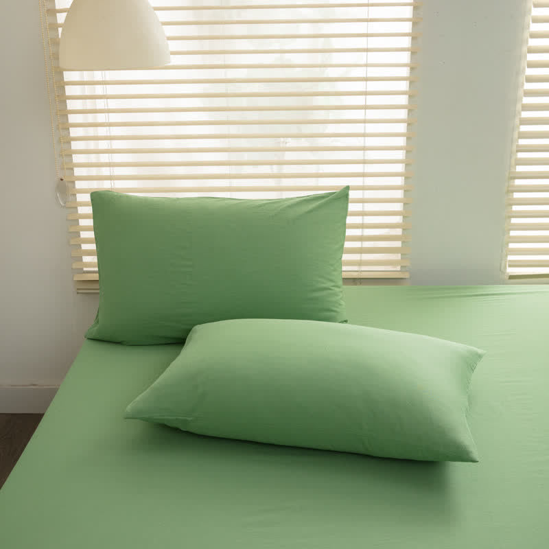 Solid Color Pure Cotton Decorative Pillowcase