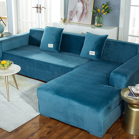 Ownkoti Suede Pure Color Elastic Sofa Cover