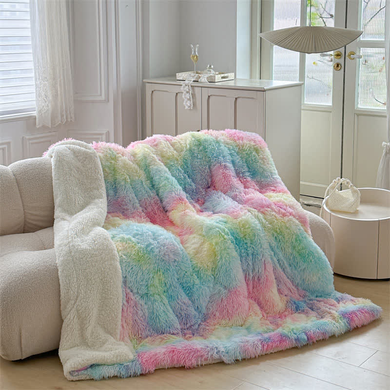 Luxurious Colorful Thick Fluffy Fleece Blanket