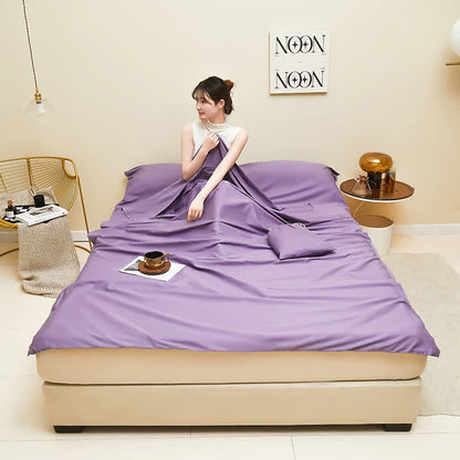 Macarons Style Solid Cotton Sleeping Bag Sleeping Bag Ownkoti Purple XXL
